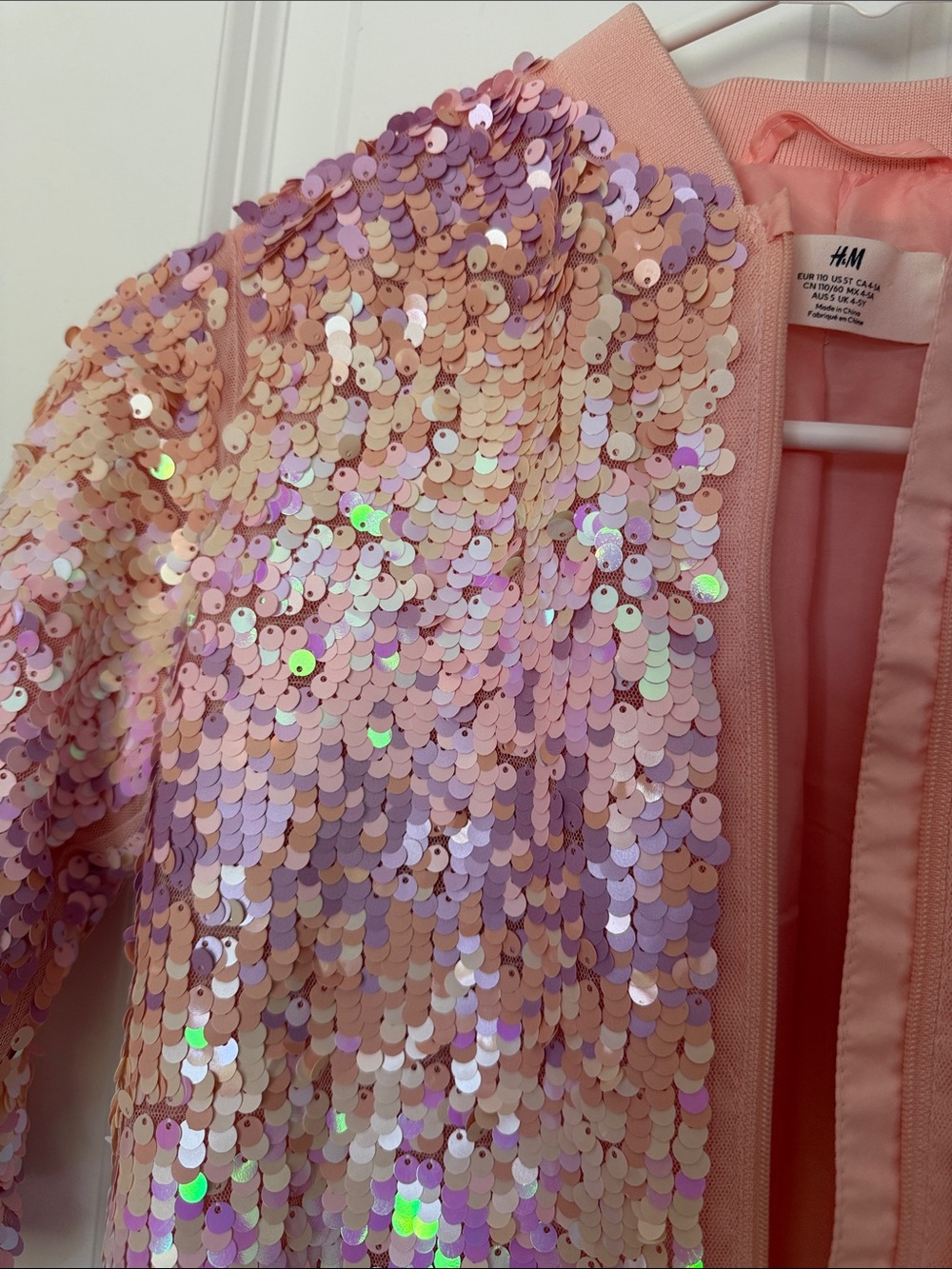 H&M Kids Peachy Pink Iridescent Sequin Jacket - Picture 2 of 4